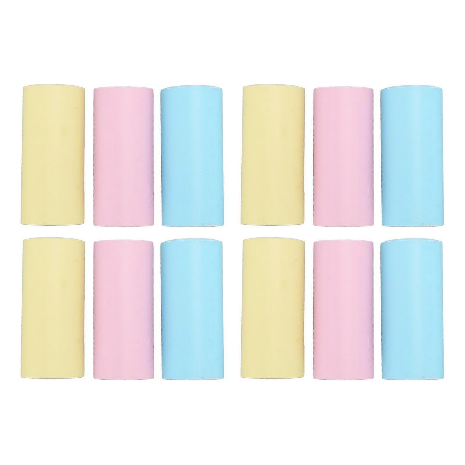12 Rollen Buntes Mini-Druckpapier DIY Mini-Thermodrucker-Aufkleberpapier Selbstklebender druckbarer Aufkleber 57x25mm
