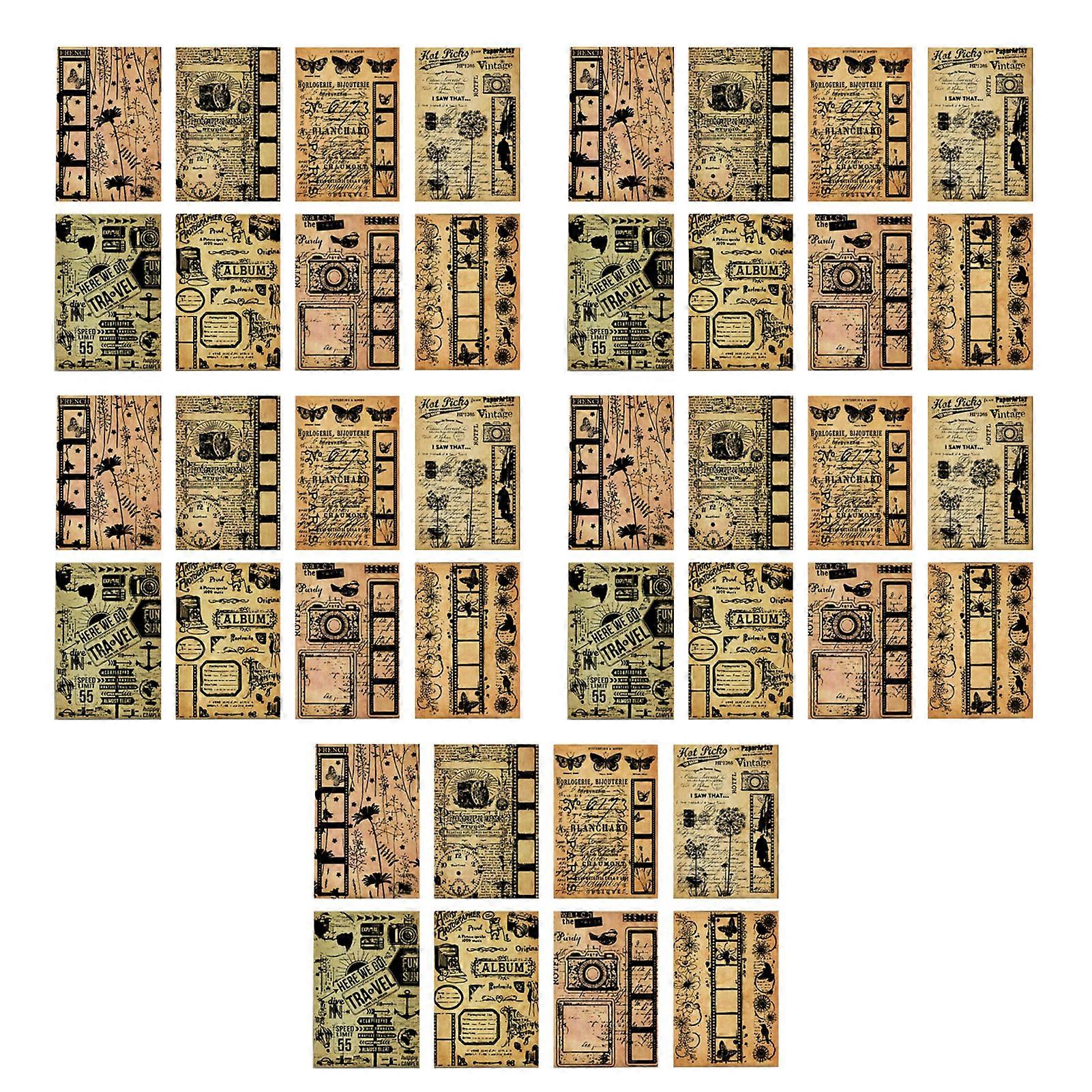 40 قطعة خمر سكرابوكينغ ورقة DIY سجل القصاصات ملاحظات الزخرفية سجل القصاصات منصات مذكرة لمخطط مجلة ألبوم الصور نوع 1