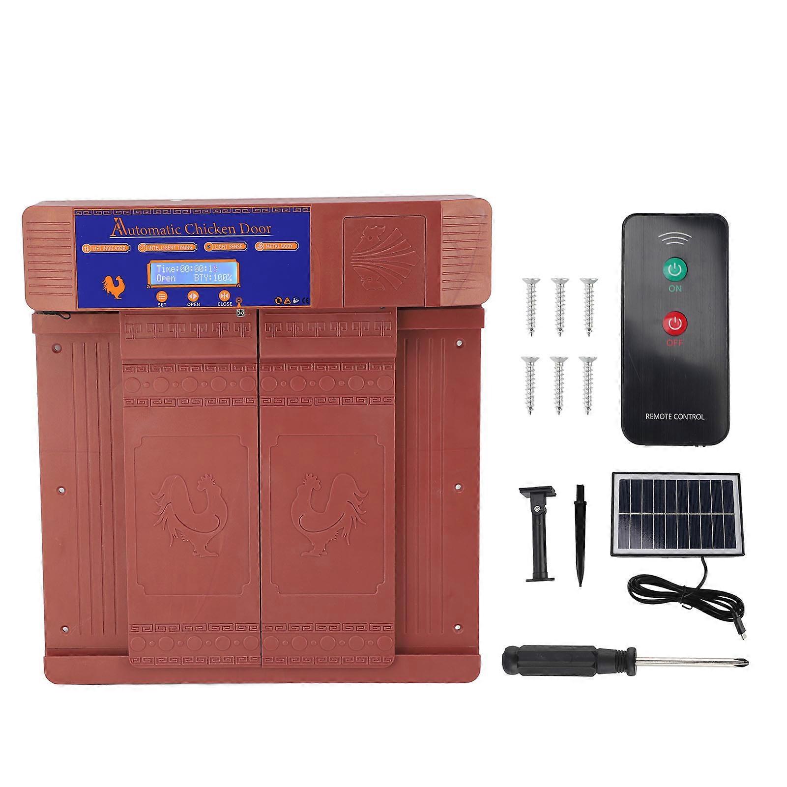 Solar Automatic Chicken Coop Door Double Open Type Remote Control Timing Chicken Coop Door For Duck Goose Farm