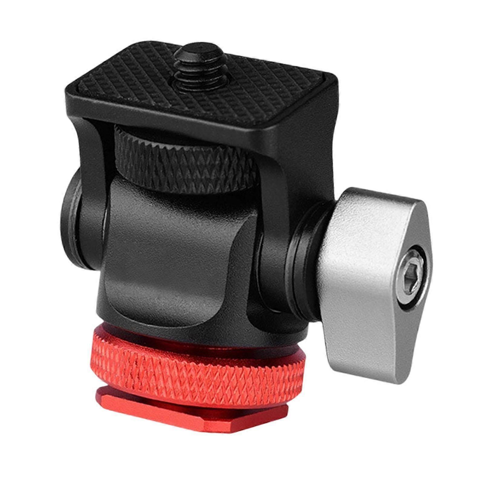 Mini Ball Head 180 Tilt Easy to Install Stable Support Camera Mount Adapter Red Bottom
