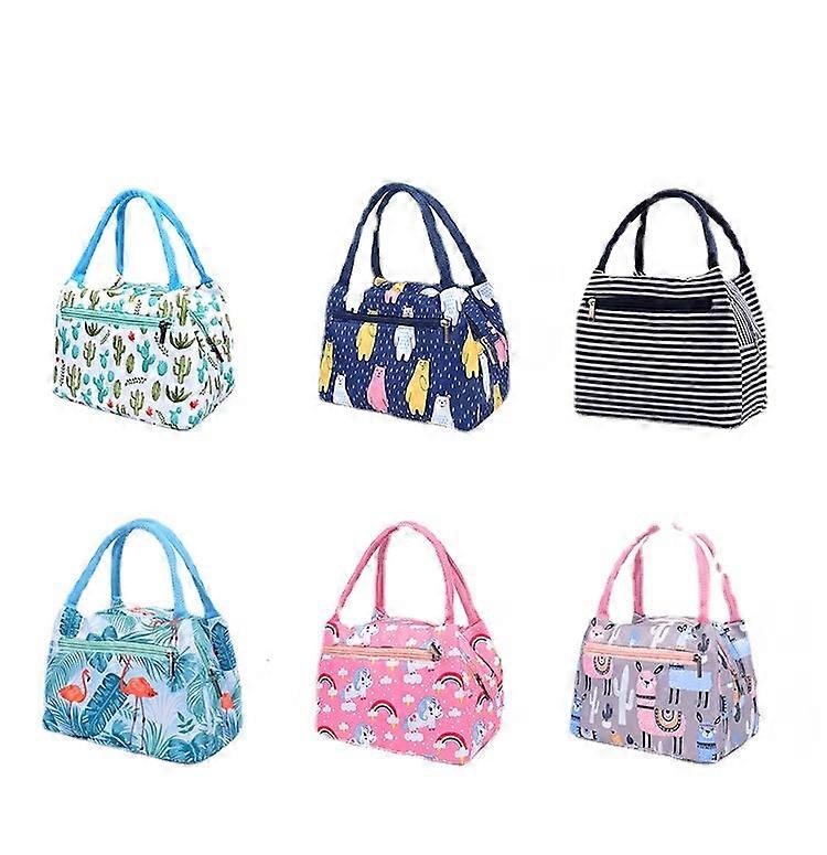 Practical Portable Lunch Bag Fashion Zipper Portable Women's Cartoon Bento Bag