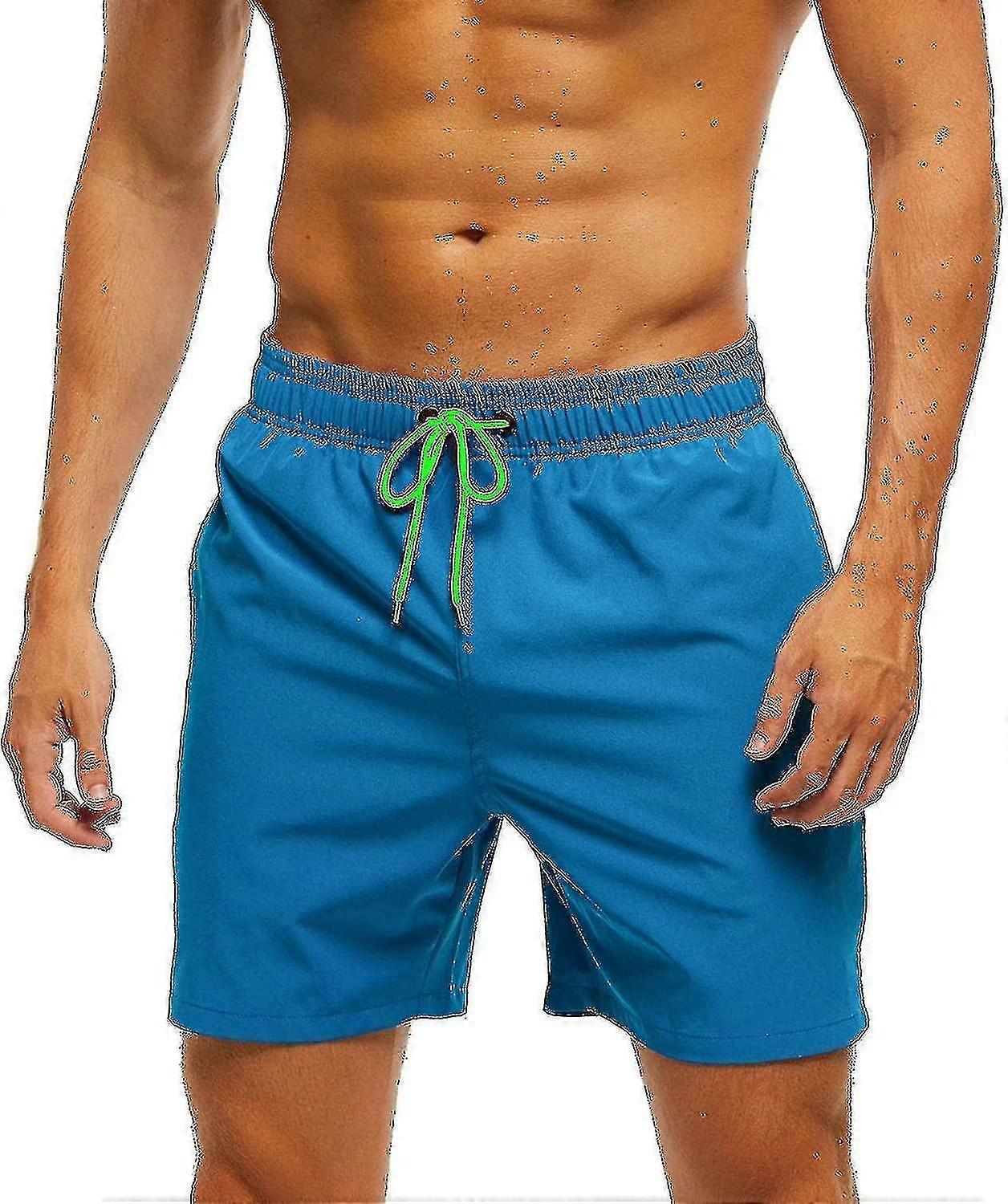 Men S Swim Trunks With Zip Pocket Waterproof Drying Quick Swimsuit Bathing Shorts With Adjustable Drawstring-n