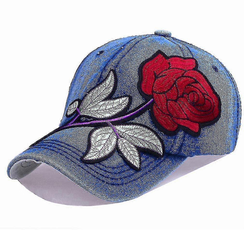 Hmwy-denim Rose Baseball Cap Broderi Snapback Hattar