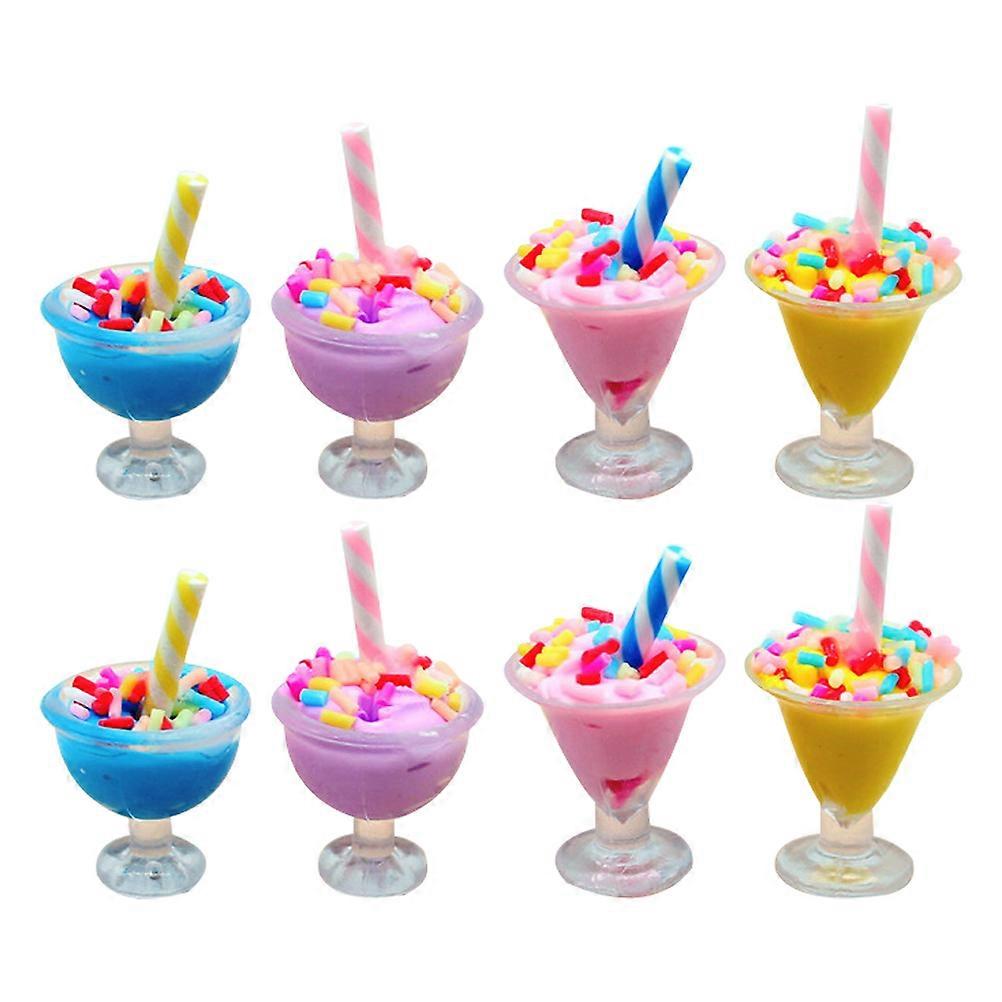 8pcs Dollhouse Landscape Decors Ice Cream Model Decorations DIY Ice Cream Model Prop