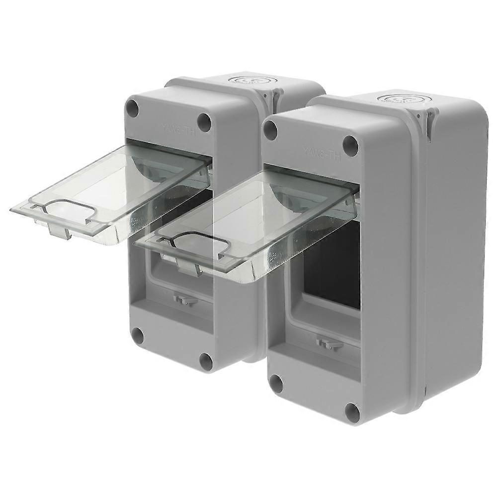 2pcs Power Distribution Junction Box Breaker Box Circuit Protection Box Electrical Box (3 Way)