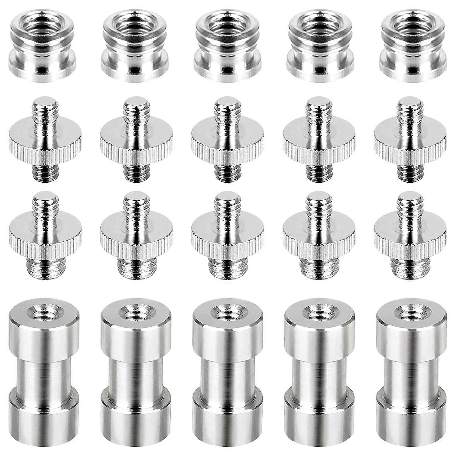 20PCS Camera Screw Set 1/4 to 1/4, 1/4 to 3/8 Screw Adapter Converter Threaded Screws Adapter Spigo