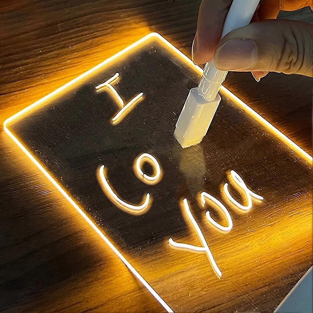 Note Board Criativo Led Night Light USB Message Board Holiday Light com presente de caneta para crianças Namorada Decoração Lâmpada noturna