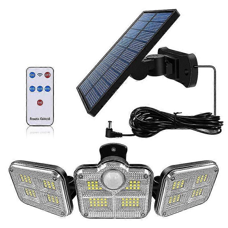 Solar lights adjustable heads solar lamp ip65 waterproof solar motion sensor light wide angle illumination for garage garden