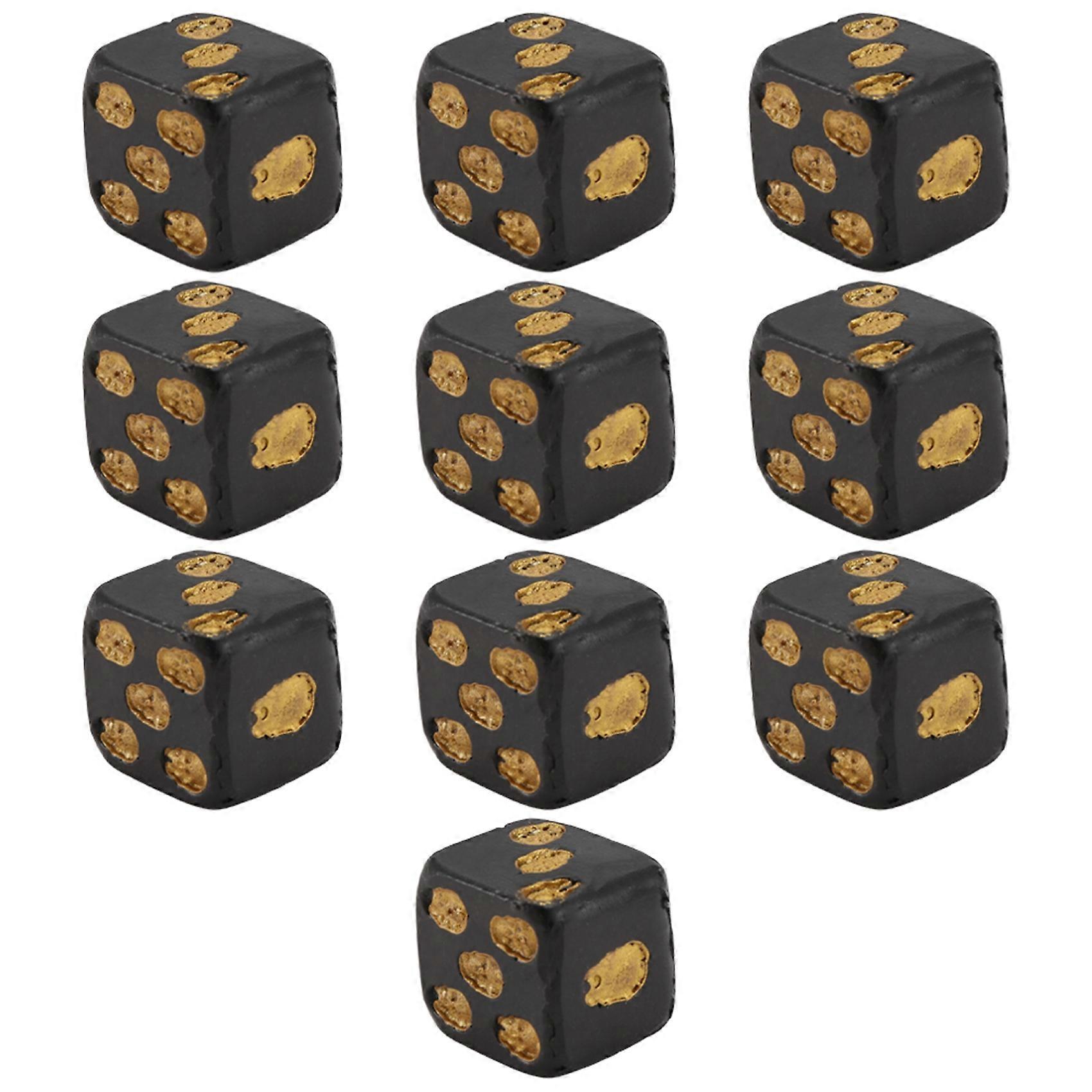 Skull Dice 6-Sided Bone Unique Gift Gamer for Role Playing Board Game for Halloween,10pcs Black