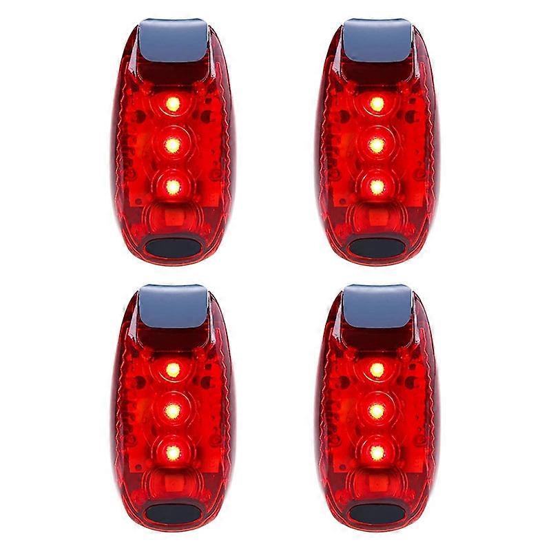 4 Pcs Safety Light Waterproof Red Flashing Bicycle Rear Light, Suitable for Running, Walking, Cycli