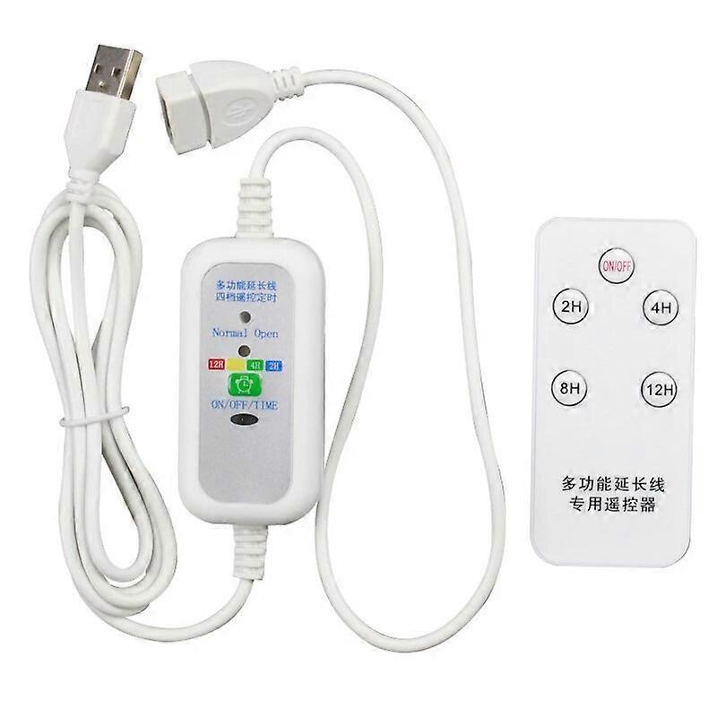 5V 4 Speed Remote 2/4/6/8/12 Hours Timing ON OFF Switch USB Extension Power Cable for USB Fan USB Lamp USB Charger