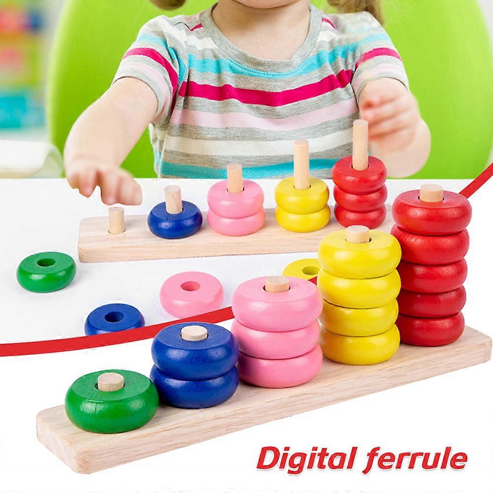 Kid Rainbow Ring Stacking Toy Color Recognition Educational Toys Lightweight