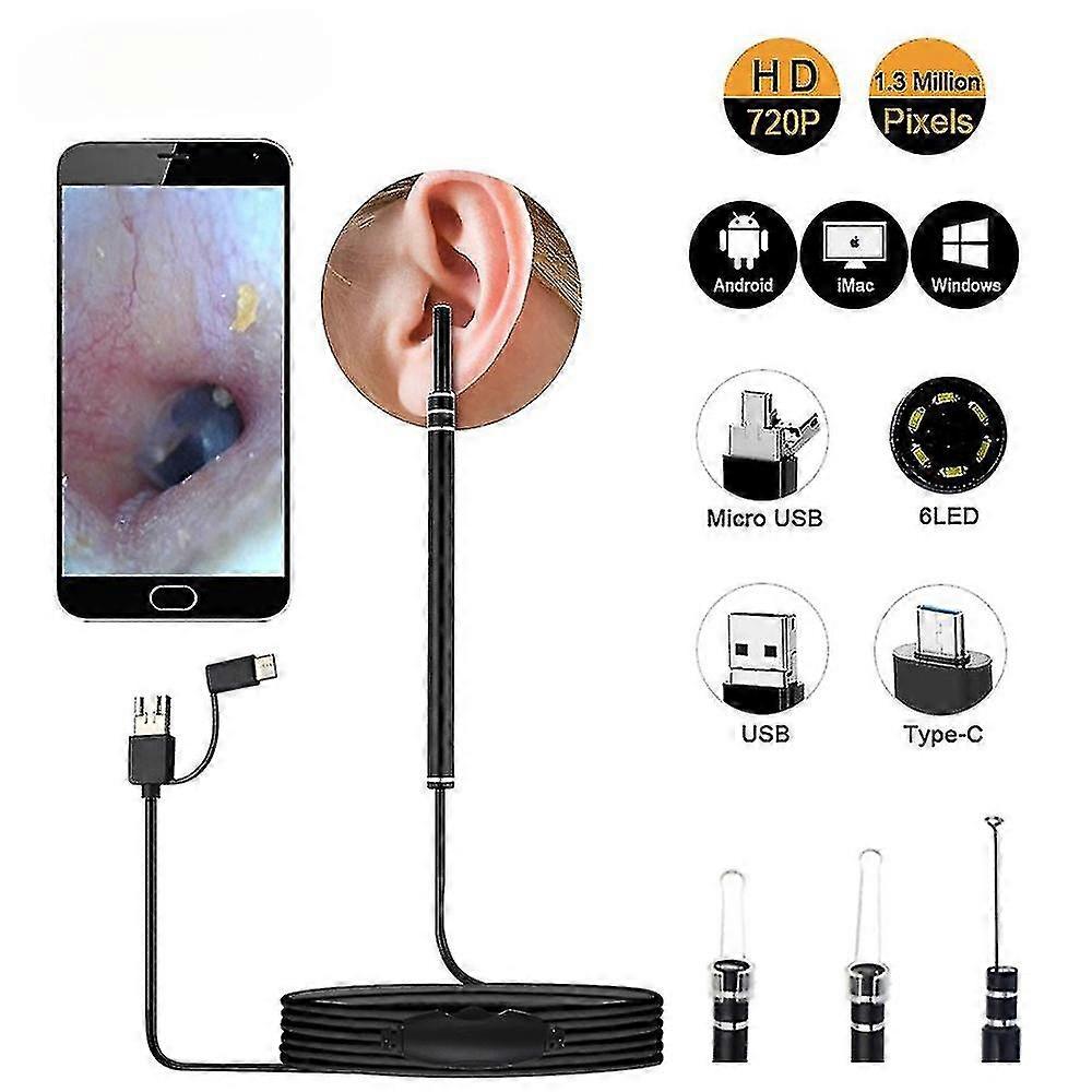 In Ear Cleaning Scope Spoon Mini Camera Ear Picker Ear Wax Removal Visual Ear Mouth Android Pc