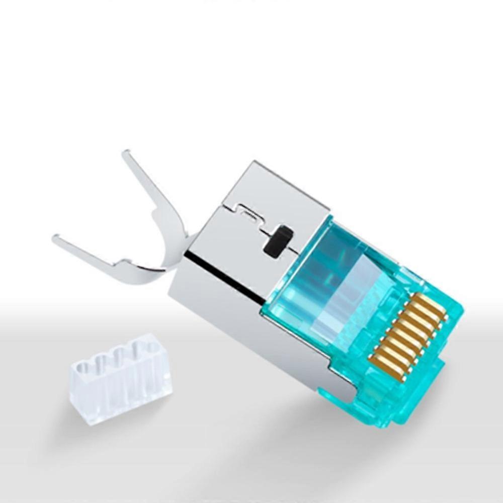 8P8C RJ45 CAT7 Plug Connector RJ 45 Shield Modular Crystal Head 10Gbps Gold Plated 50U 1.5mm Wire Hole With Multi-Color Boot