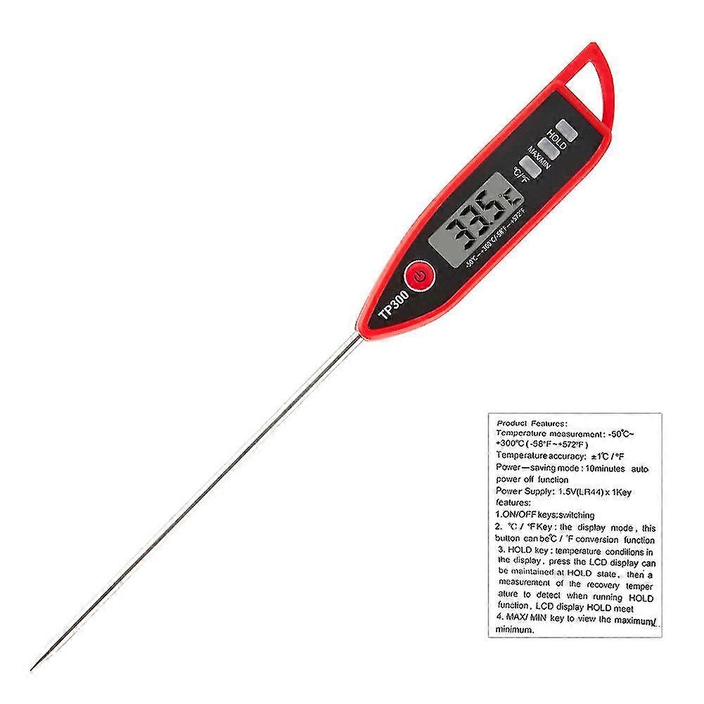 Home Fast Reading Cooking Thermometer With Backlight Long Probe Stainless Steel