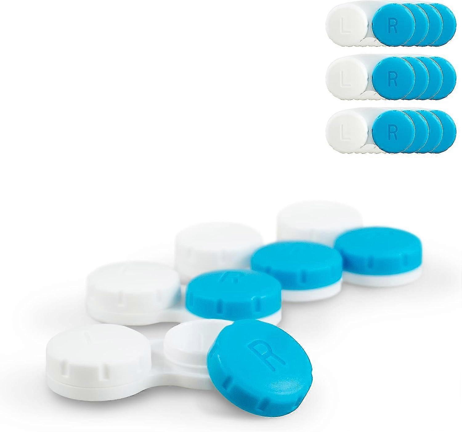 Contact Lens Case 12 Pieces Contact Lenses Yearly Storage Ideal For On The Go Hygiene Blue
