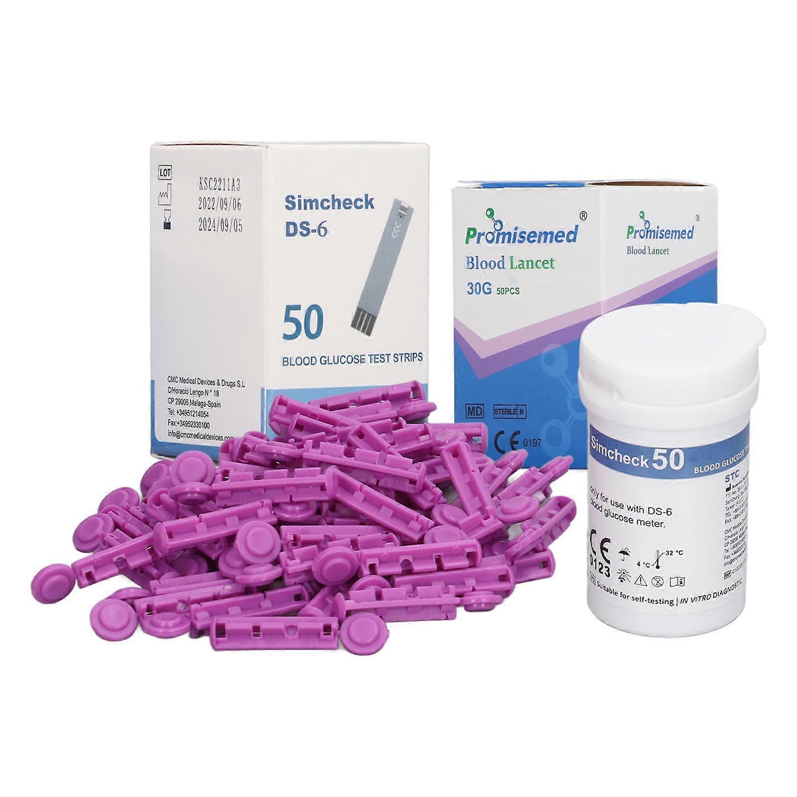 50pcs Blood Glucose Test Strips 50pcs Lancets Blood Sugar Diabetic Testing Paper Needles Kit