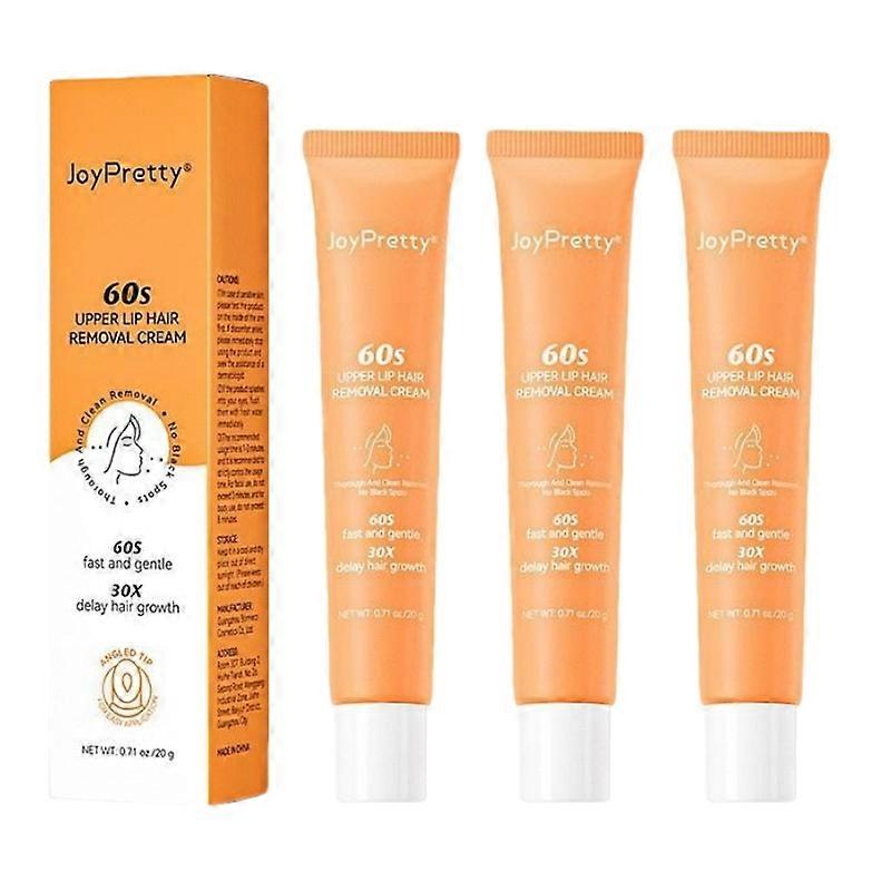 3pcs קרמים להסרת שיער הסרה עדינה מהירה טיפוח העור הלבנת שפתיים שקופות קרם אפילציה שיער בבית השחי לנשים יופי