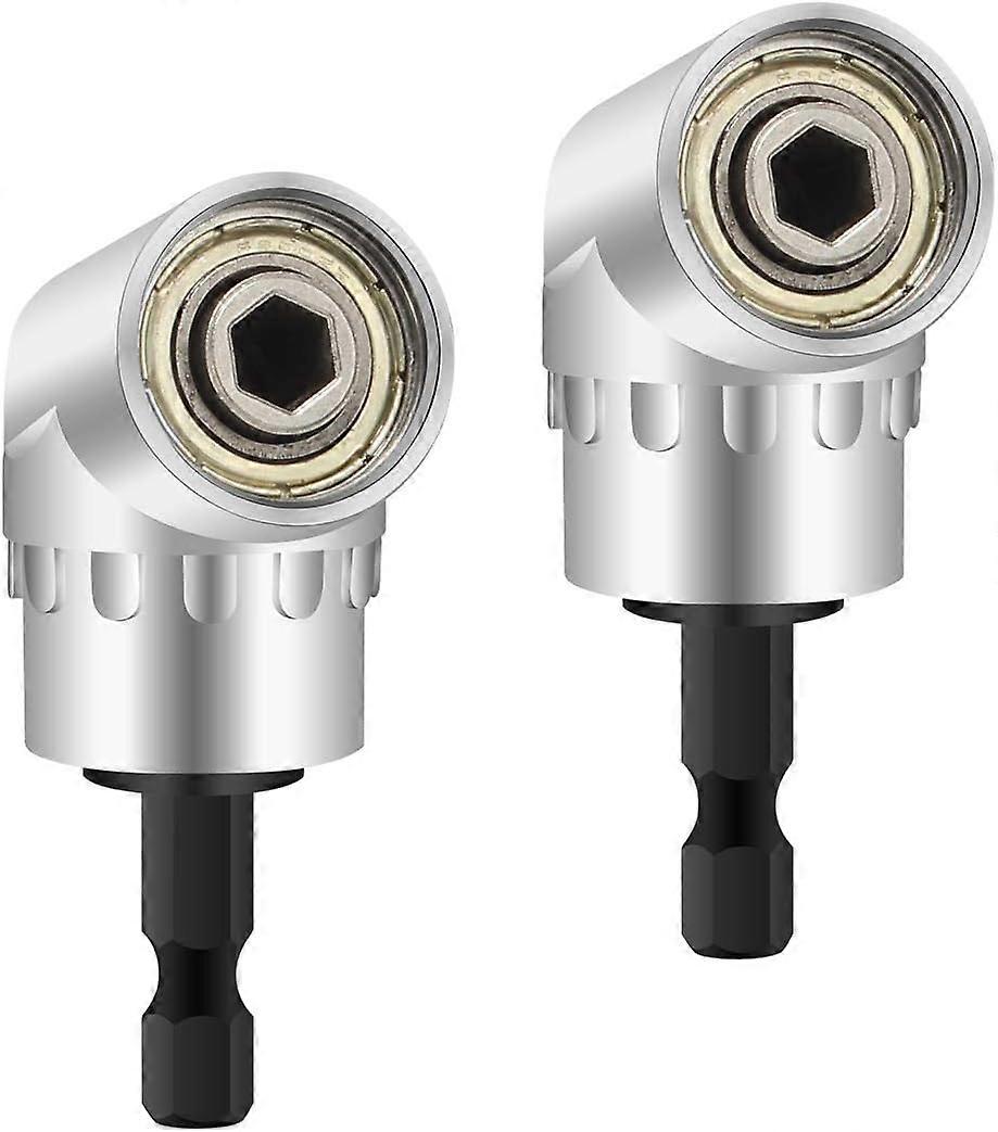 2 105 Angled Adaptor Attachment, Angle Screwdriver Attachment Adapter with 1/4 Inch Quick Release Magnetic Bit Holder for 105 Angle Bit Holde