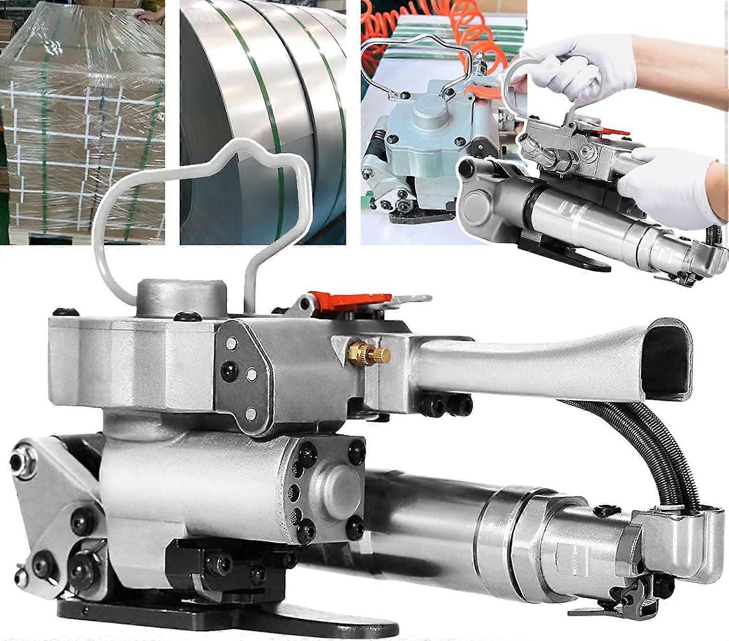 Outil de cerclage pneumatique, machine de cerclage à main pour 13-19 mm, machine de cerclage sans joint pour le cerclage en PP PET, adaptée à l’acier