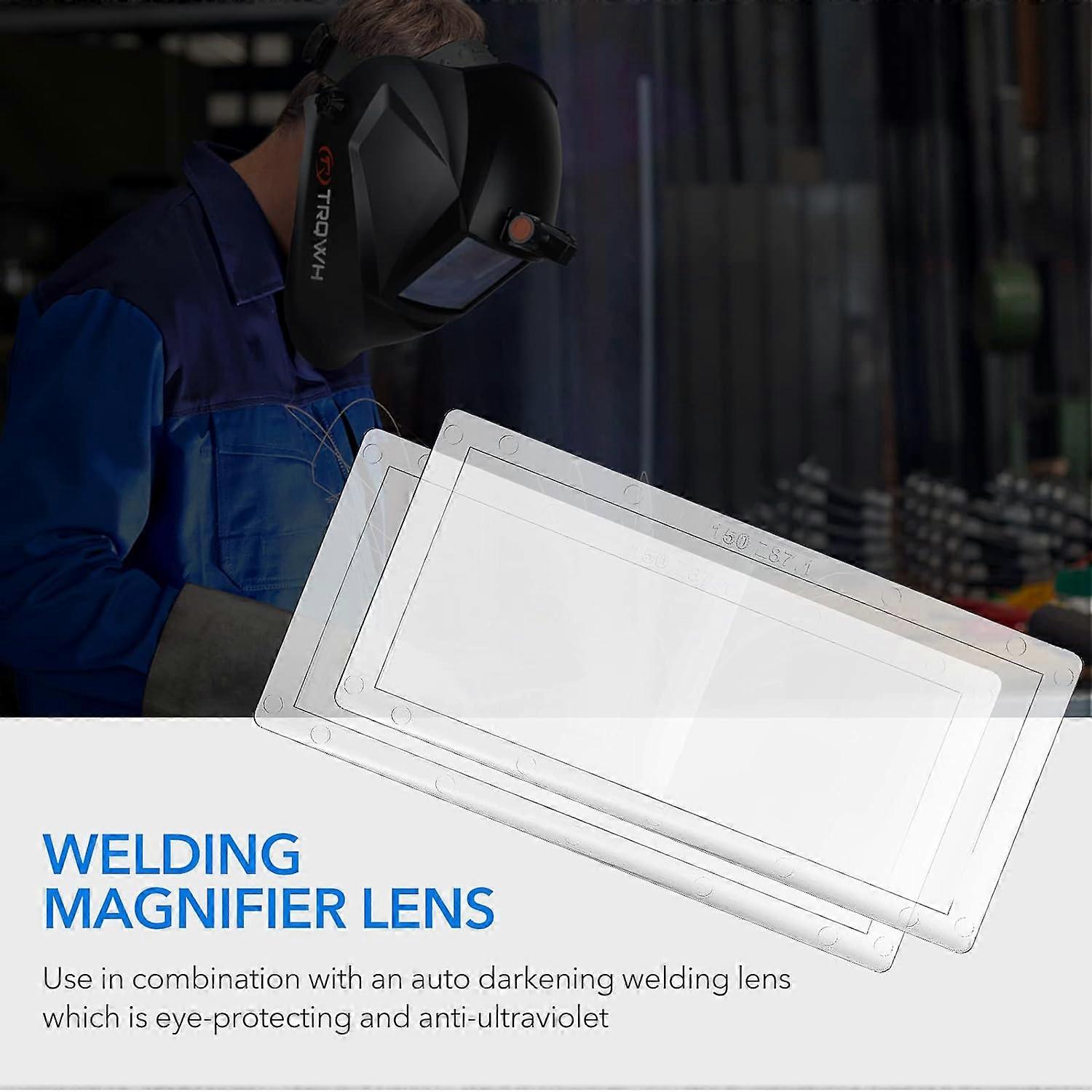 Welding Helmet Magnifier Lens – Diopter Magnifying Glass For Arc Welding Masks, 5 Options (1.0–3.0), 5 X 4cm Glass Lens, Eye Protection Accessory