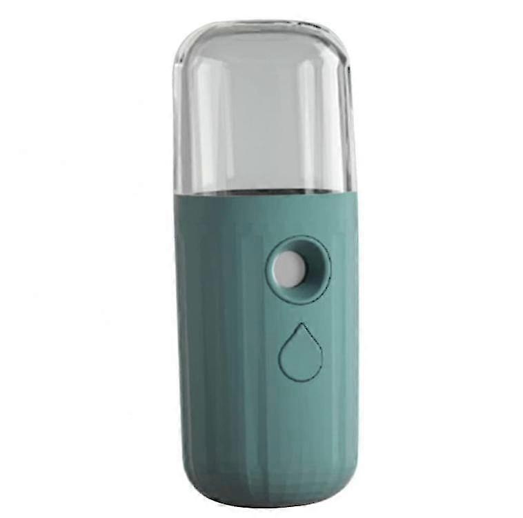Handheld Facial Mist Moisturizing Steamer Usb Rechargeable Skin Hydrating Tool 30ml Black Green1pcs-green