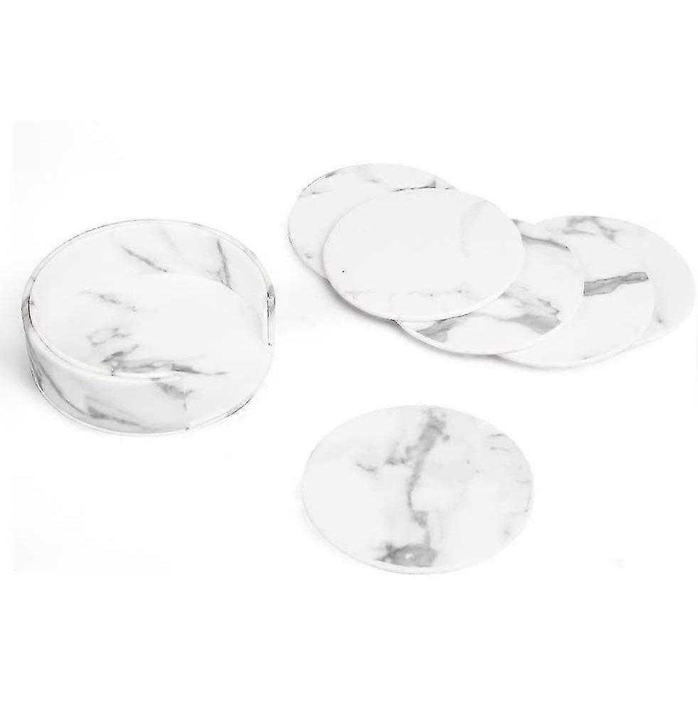 Coasters Leather 6 -set Glass Coaster, Coasters Marble For Drinks, Bar, Cups, Coffee, Beer