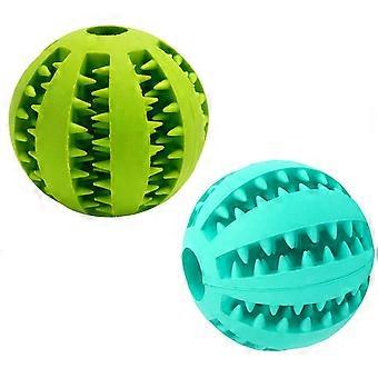 Dog Toy Ball,2 Ungiftige Gummi Treat Balls, Hundeball für Zahnreinigung und Welpenspiel, Spielball für kleine und mittelgroße Hunde und Katzen