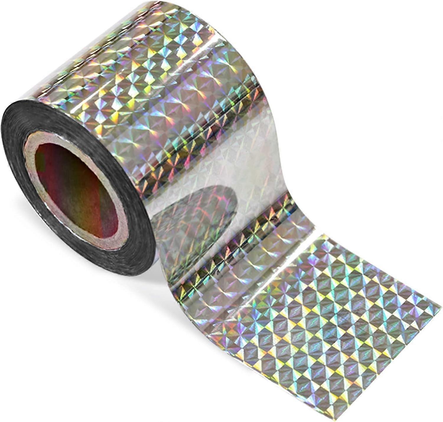 50M Pigeon Repellent Tape Bird Scarer Double Sided Bird Repellent Holographic Shiny Bird Repellent Tape for Scaring Birds Bird Scarer