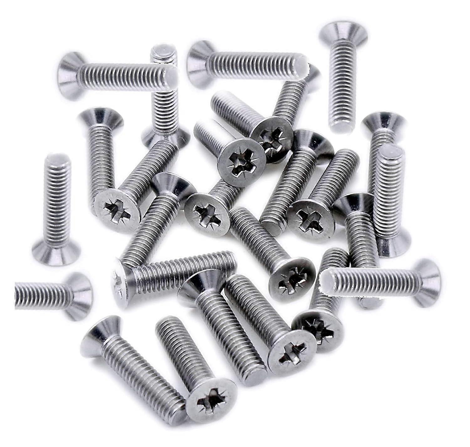 50 Pack M4 (4mm) x 6mm Flat Countersunk Double Head Pozi Countersunk Machine Screw (Bolt)
