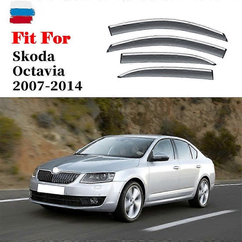 עבור סקודה אוקטביה 2007-2014 עיצוב לרכב חלון מגן גשם מגן שמש מסגרת אביזרים חיצוניים כיסוי גשם חלון לרכב