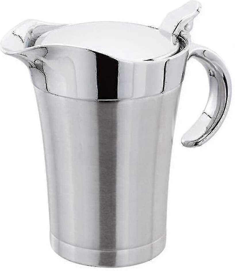 Qian Broiling Pfannen Soße Boot Edelstahl Soße Boot Sauce Krug Doppelwand Isolierte Soße Krug Deckel