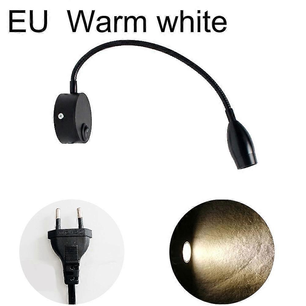 Flexible LED Gooseneck Wall Mounted Night Reading Light Bedside Sconce Lamp