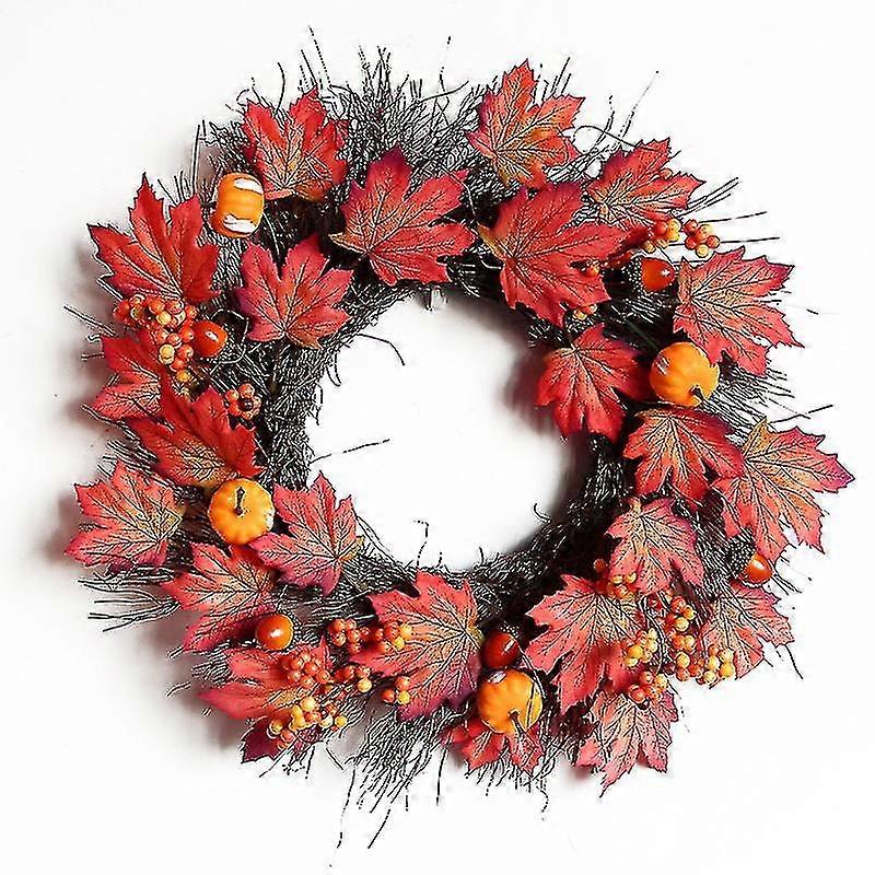 flower wreath 40cm fall maple leaf pumpkin garland