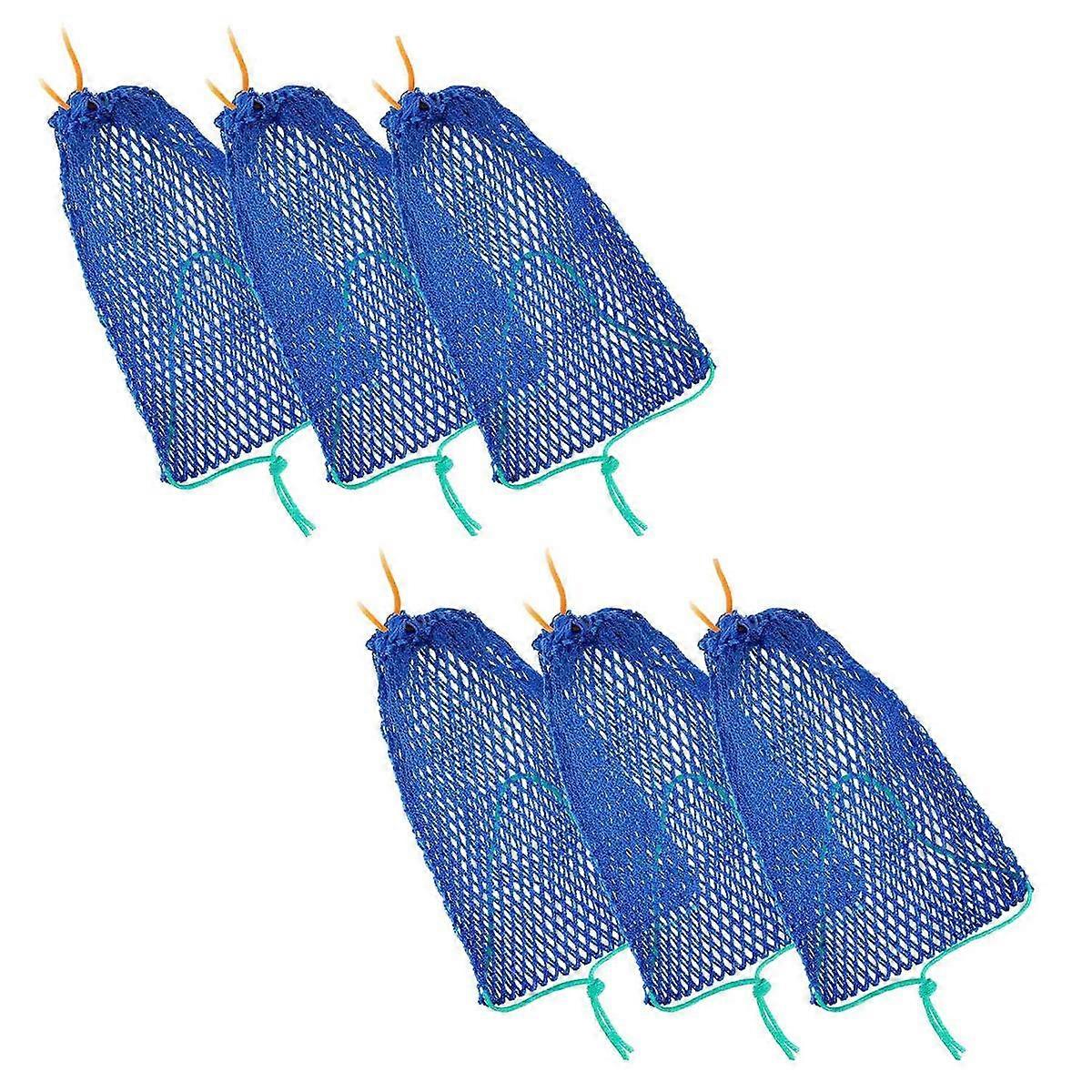 6Pcs Crab Trap Bait Bag with Locker Portable Fish Trap Outdoor Crab Snare Mesh Bait Traps Shrimp Ne
