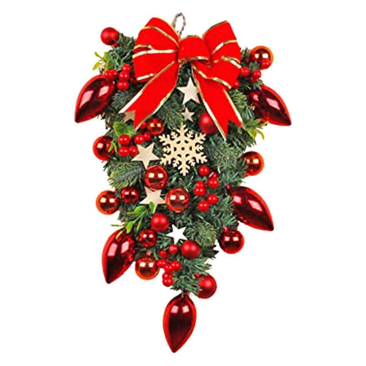 for Decorating Outdoor,Artificial Christmas Decorative Teardrop Christmas Artificial Teardrop Wrea