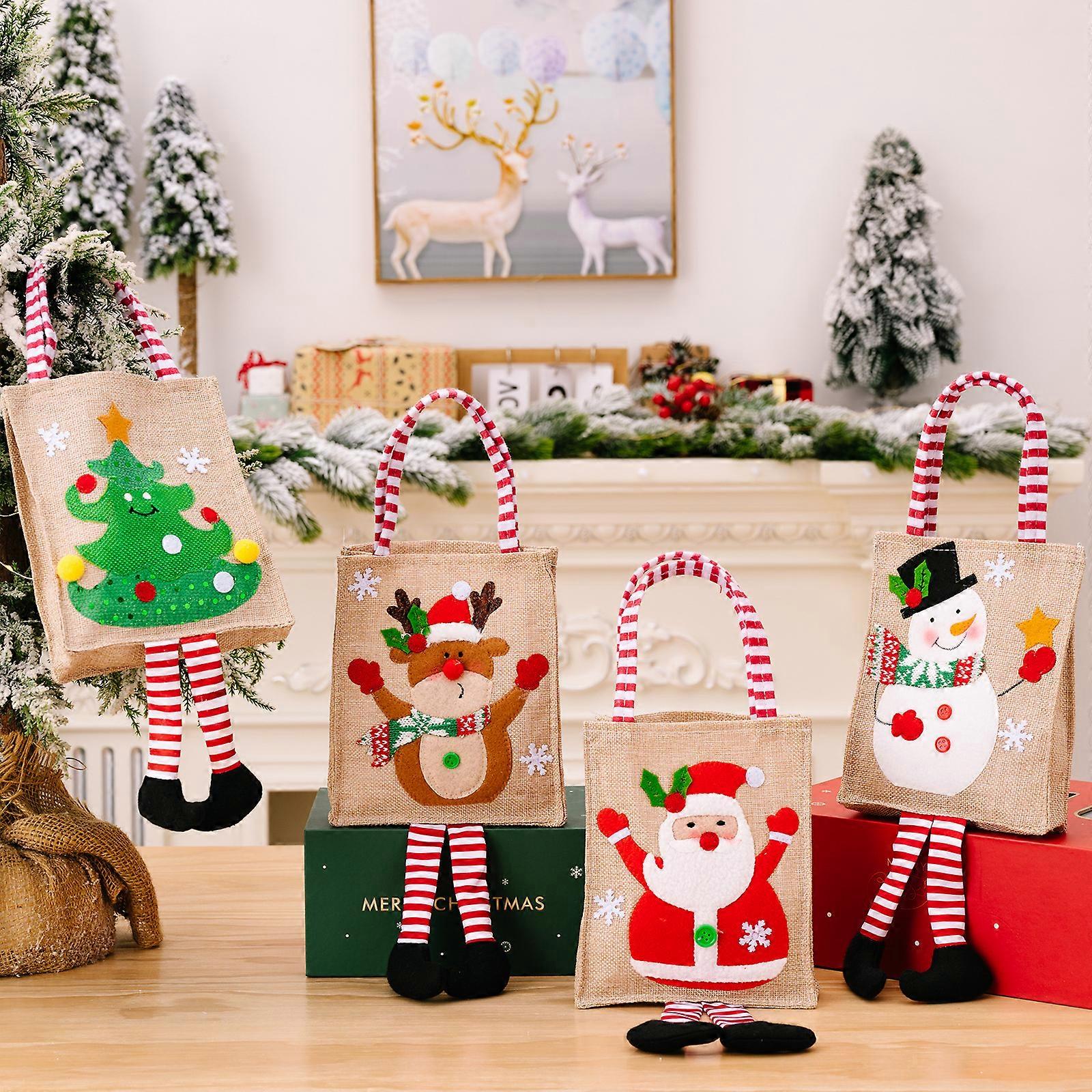 4 pcs Medium Gift Bag with legs for Christmas