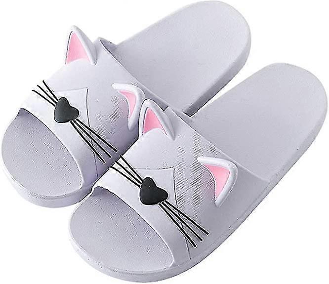 Women's Flat Bottomed Cat Pattern Wide Bottomed Sandals Beach Sandals Indoor And Outdoor Sandals Women's Sexy Sandals Women's Slippersgrey