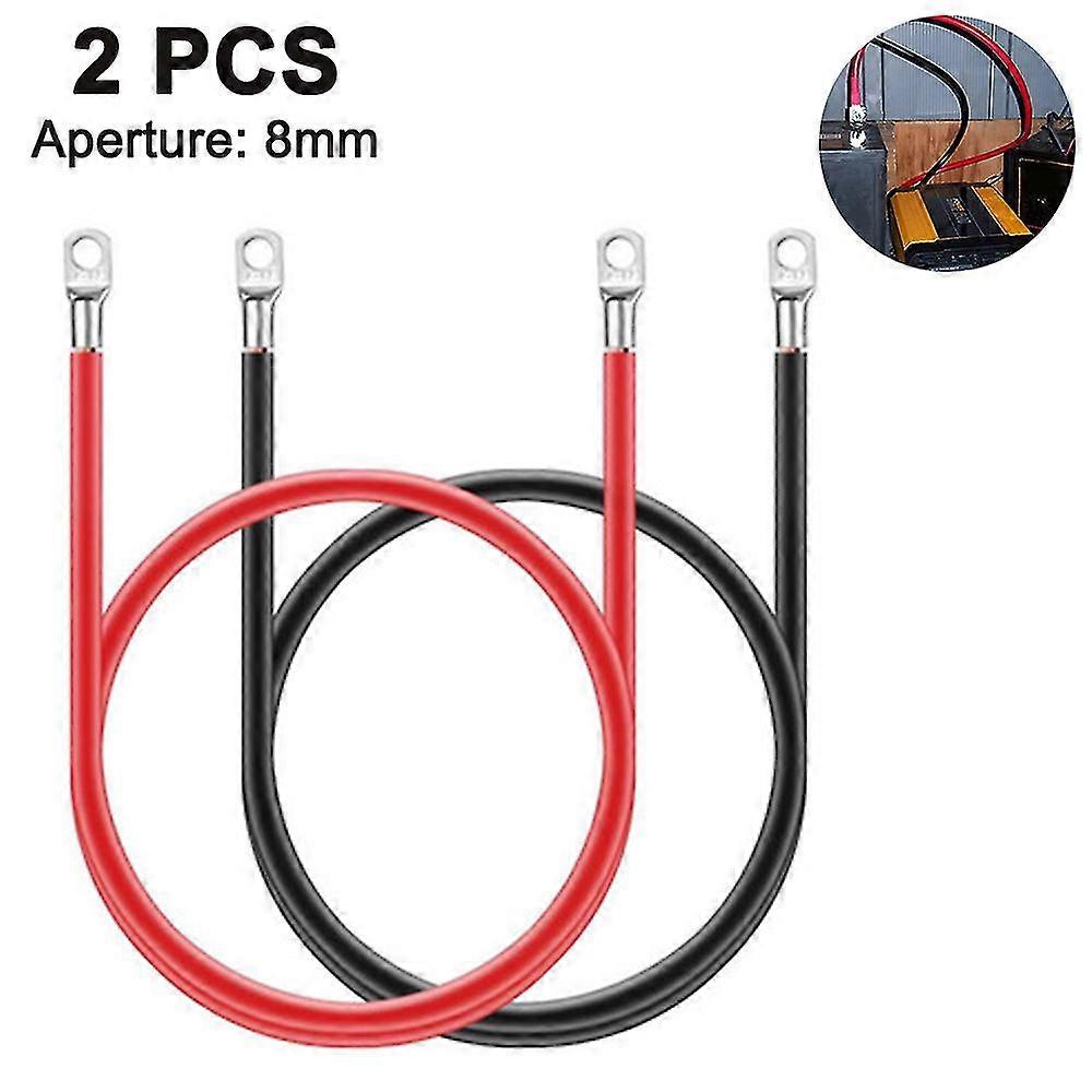 Battery Cables Set With Terminals, 3/8-inch Lugs Positive And Negative
