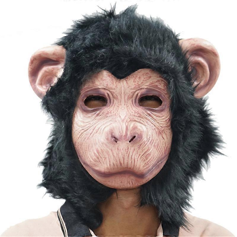Monkey Halloween Deluxe Mask Head Mask Latex Animal Mask Novelty Costume
