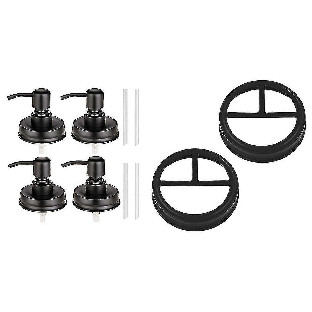 4-pack Mason Jar Soap Dispenser Lid Compatible With Regular Mouth Mason Jar