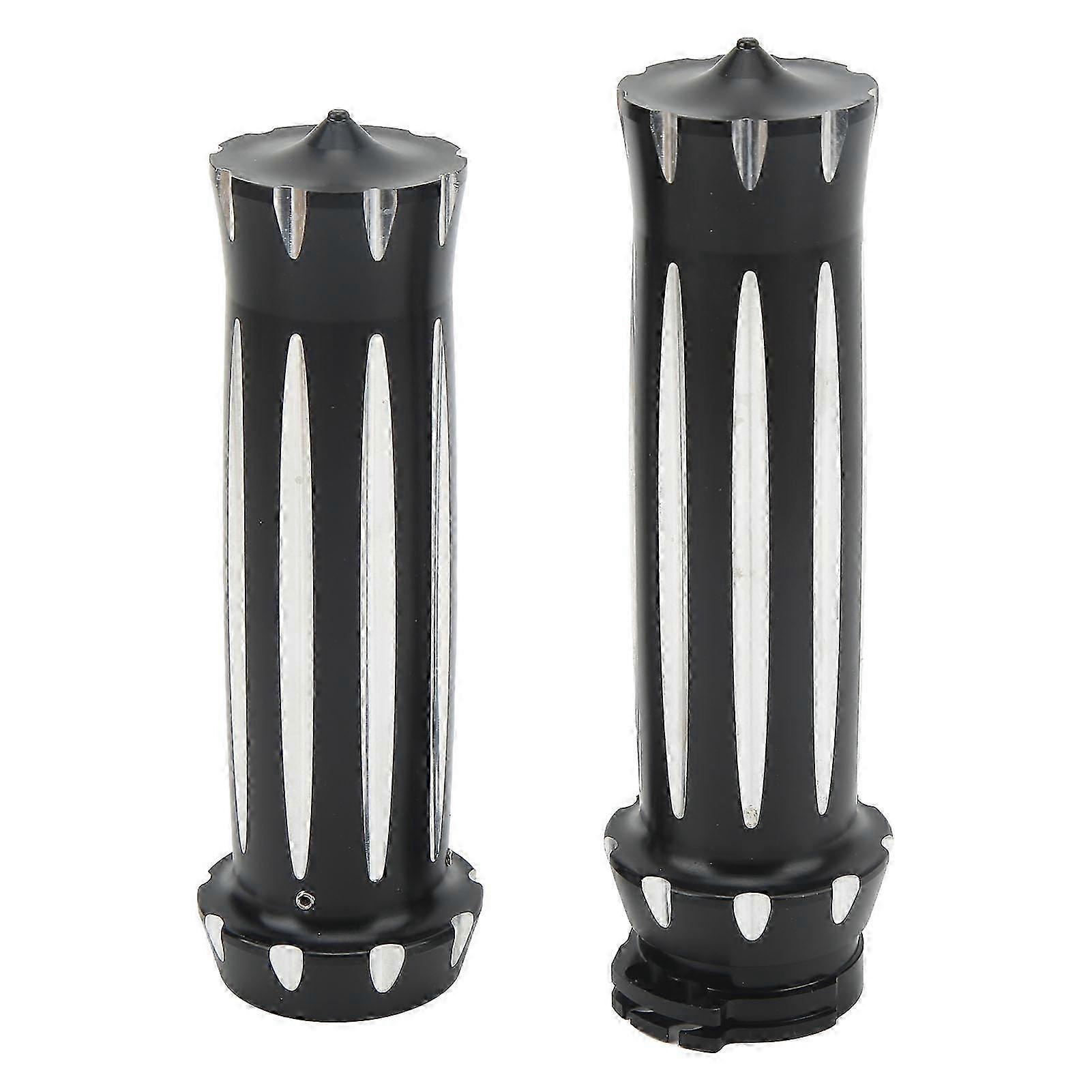 2pcs 25mm/0.98in Universal Handlebar Throttle Grip CNC Aluminium Alloy Motorcycle Hand Grips