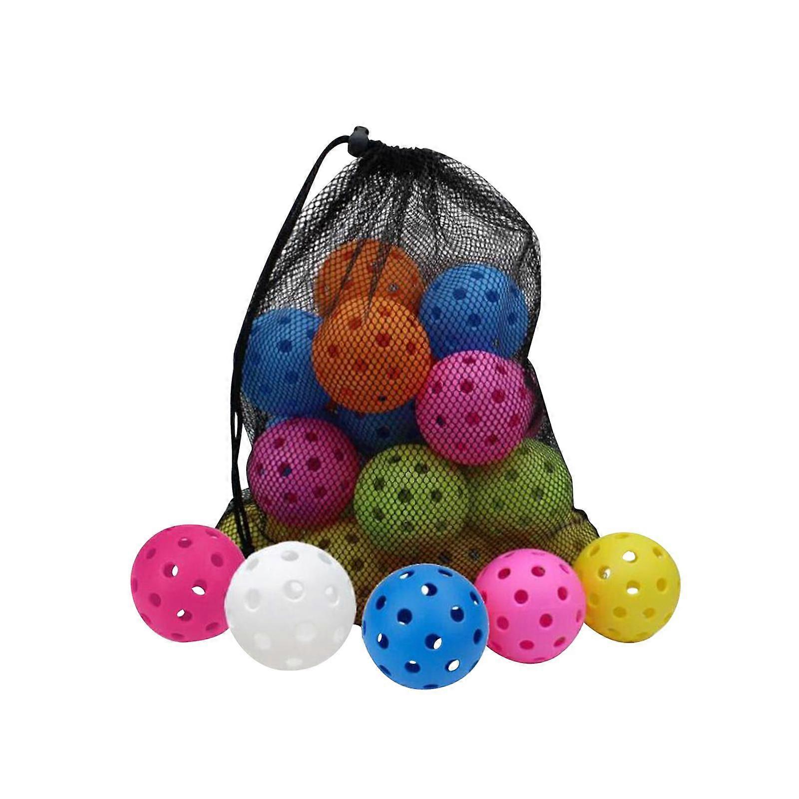 20 Parça Pickleball Topları Açık Hava Turnuvası İçin İçi Boş Toplar Çok Renkli Uygulama