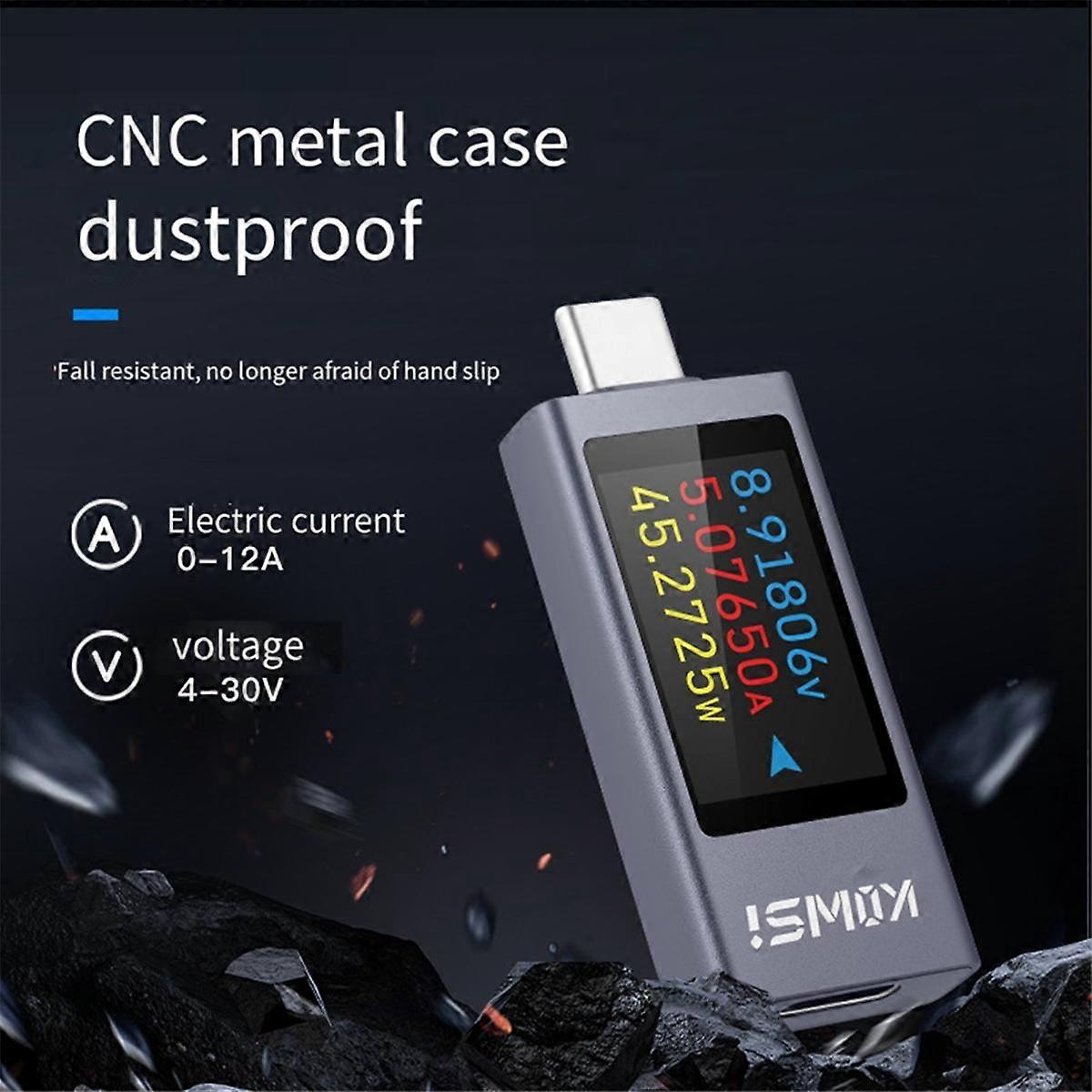 Power Meter Type-C Tester Multifunction Digital Display Ammeter Power Meter Detector for Electrician Tool