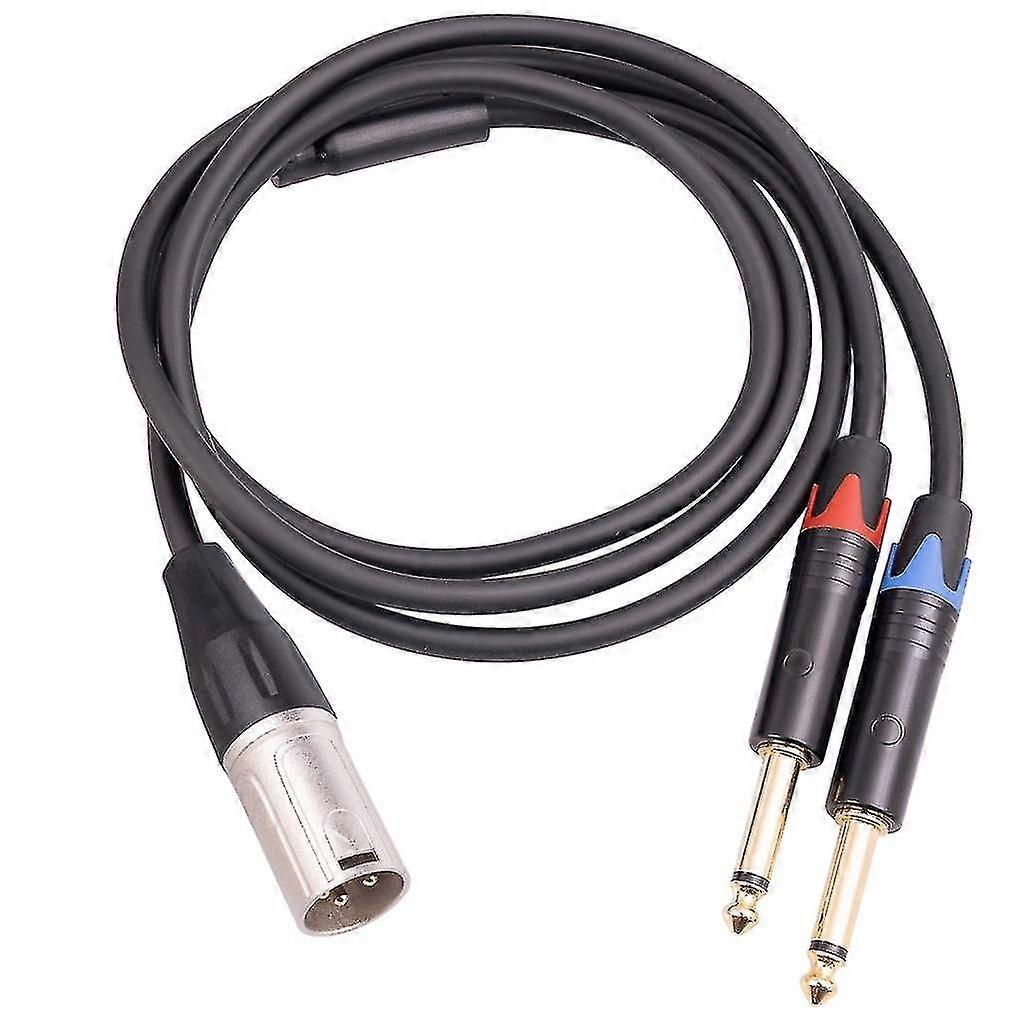 1 conector macho XLR de 3 pines: a 2 micrófonos de enchufe mono macho de 6,35 mm Ts cable de audio