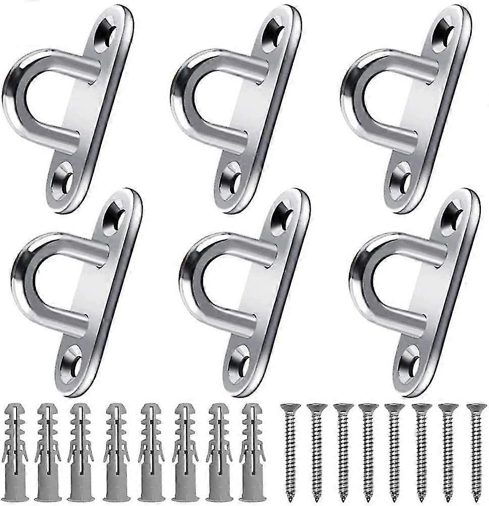 Γάντζος από ανοξείδωτο ατσάλι (6τμχ) - Βραχίονας τοίχου βαρέως τύπου - Μεταλλικά άγκιστρα σχήματος U με 2 τρύπες συγκρατεί βάρος έως 40 kg, βιδωτά άγκιστρα τοίχου βιδωτά παλτό H