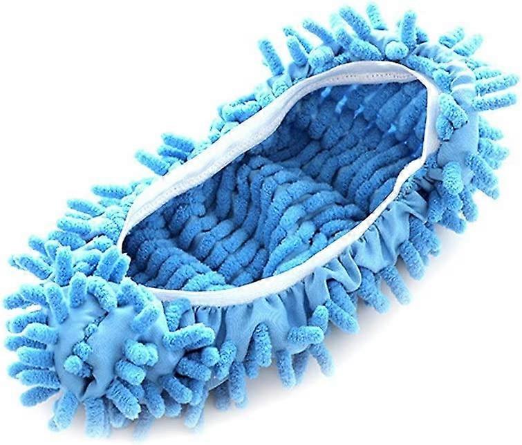 Convenient Dust Mop Slipper House Floor Cleaner Lazy Dusting Cleaning Foot Shoes Cover Durable and Useful(2 pcs, blue)