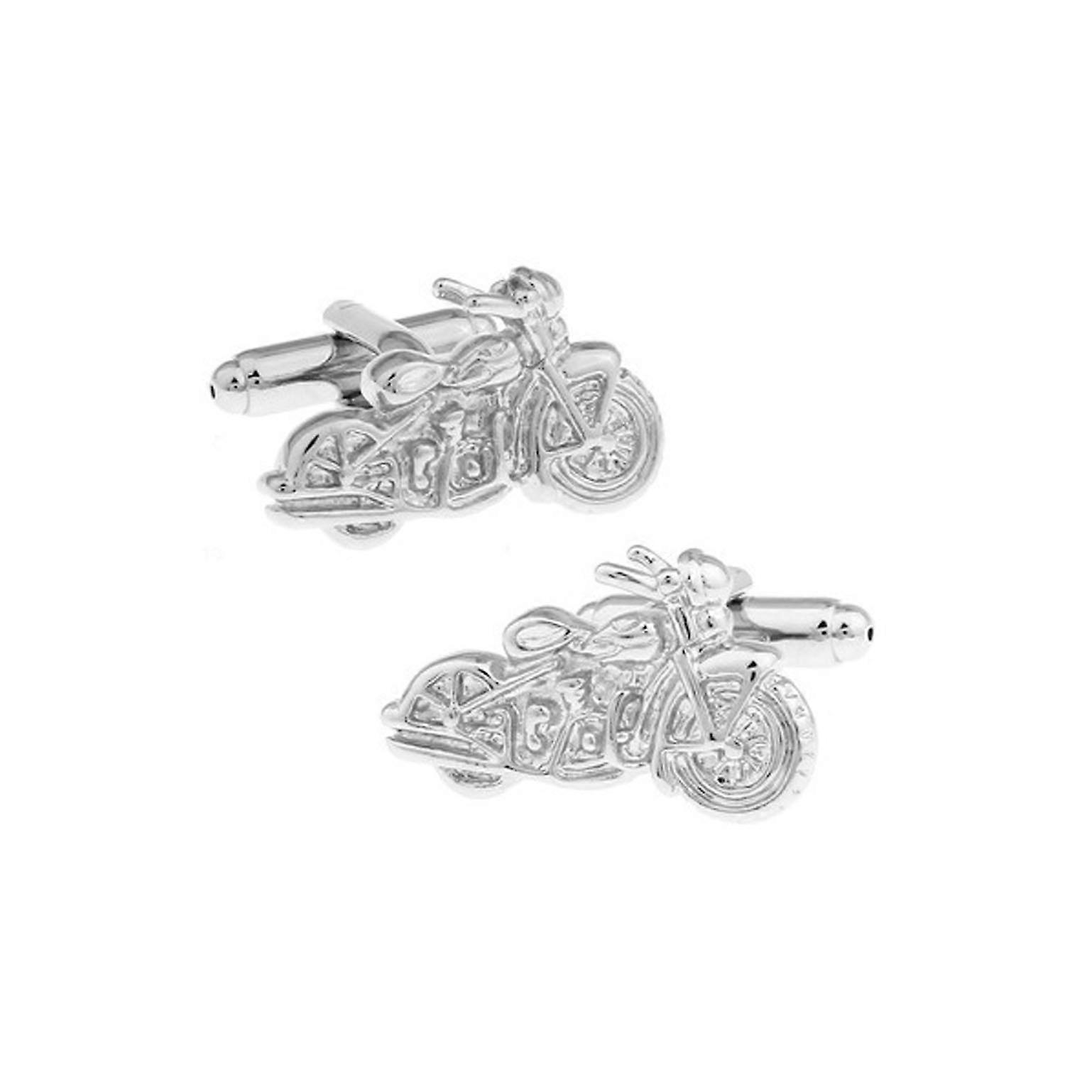 Zilveren motorfiets manchetknopen