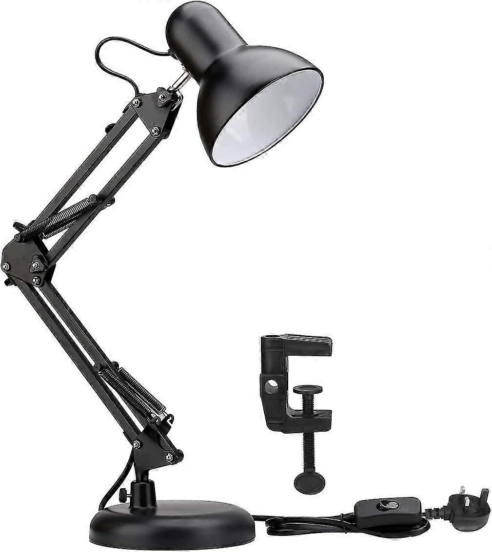 Desk Lamp, Swing Arm Table Lamp, E27 Desk Lamp With Clamp, Desk Light For Office, Reading, Crafts
