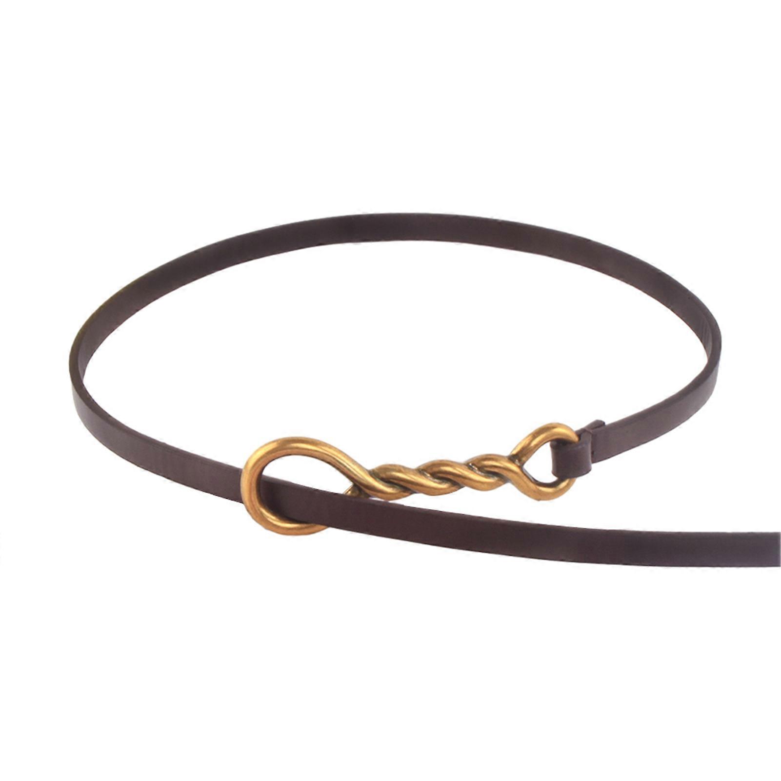 Retro Feamle Leather Belt Fashionable Twists Buckle Belts for Dressing